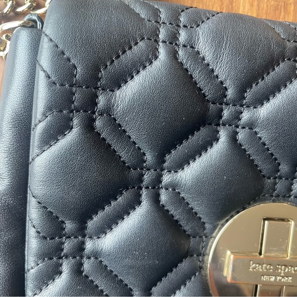 Kate Spade Quilted Crossbody Purse Astor Court Naomi Black Leather Bag Shoulder - Picture 2 of 13